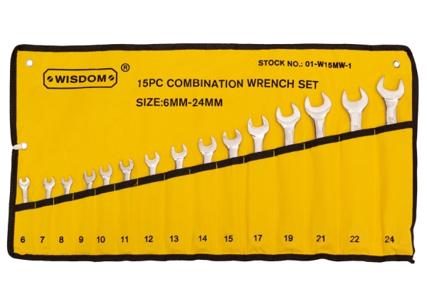 15-PC COMBO WRENCH, 6-24Mmm