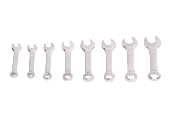 8-PC STUBBY WRENCH, POLISHED 8-19mm