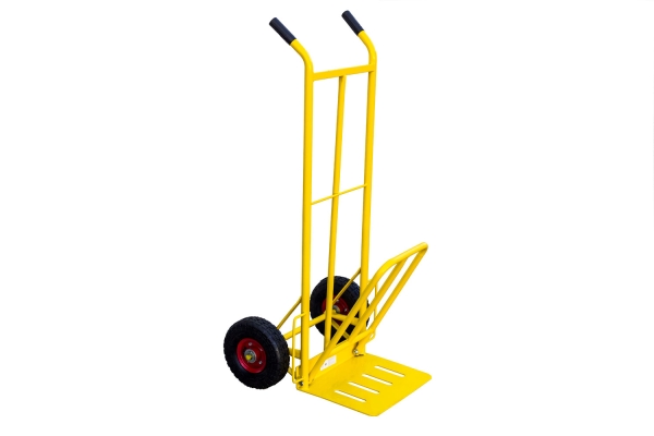 HAND TRUCK W/FOLDING PLATE, 10" AIR TIRES