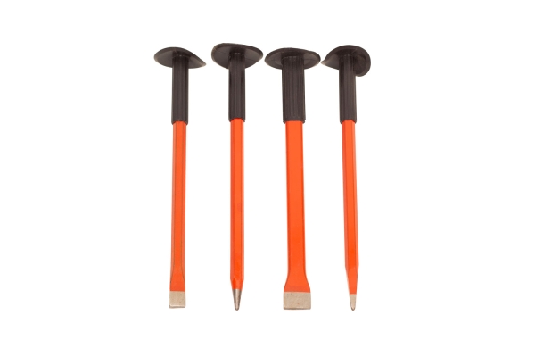 4-PC JUMBO PUNCH & CHISEL W/GRIP