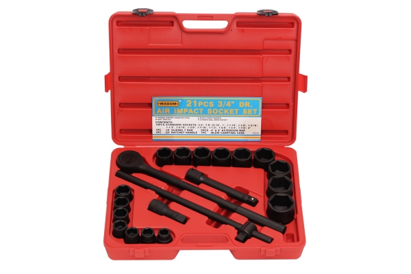 21-PC 3/4" DR. AIR IMPACT SOCKET SET