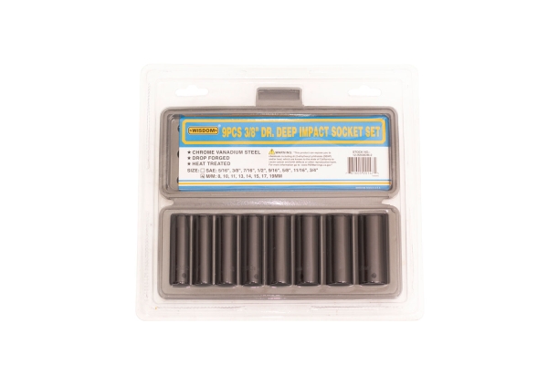9-PC 3/8" DEEP IMP. SOCKET,METRIC