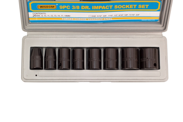 9-PC 3/8" SHALLOW IMPACT SOCKET, METRIC