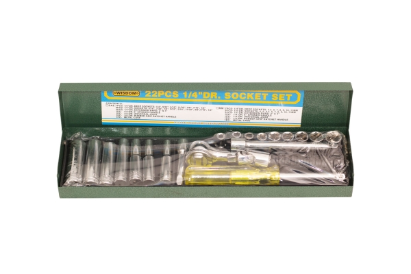 22-PC 1/4" DR. 6-POINT SOCKET SET, METRIC