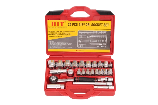 "HIT" 25-PC 3/8" DR. 6-POINT SOCKET SET, SAE