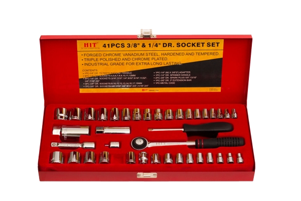 "HIT" 41PC 3/8" & 1/4" DR. SOCKET, SAE/MM