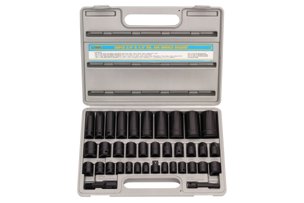 38-PC 3/8" & 1/2" DR. DEEP AND SHALLOW IMPACT SOCKET SET