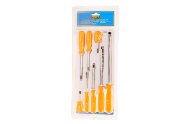 8-PC MECHANIC SCREWDRIVER, NEON HANDLE