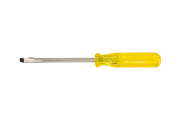 6" HIT HEAVY DUTY SCREW DRIVER, YELLOW HANDLE
