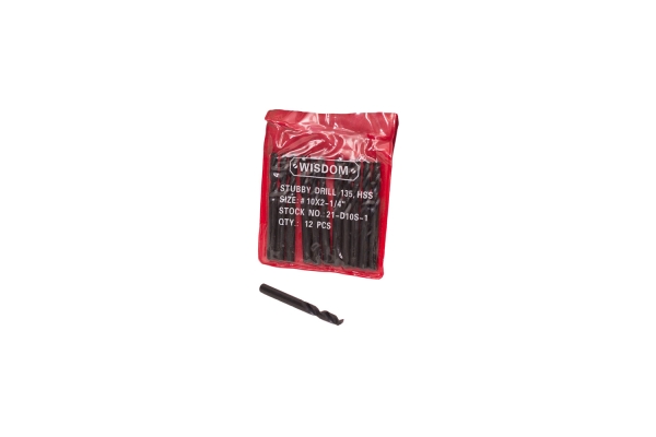 #10 STUBBY DRILL, 135 DEGREE , 12PC/PK