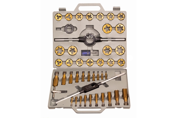 45-PC TITANIUM TAP & DIE, SAE, BLOW CASE