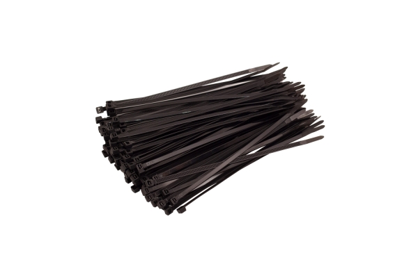 8" BLACK UV CABLE TIE, 1000PC/BAG
