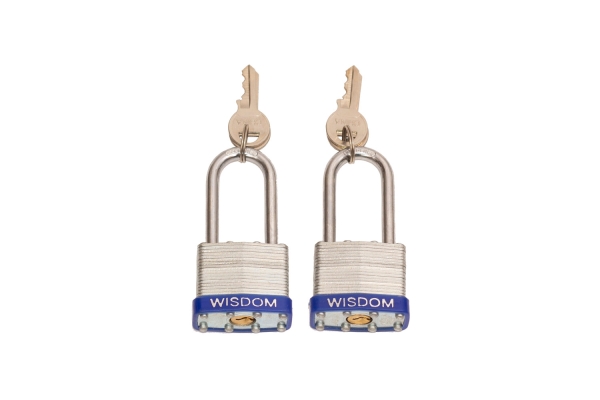 1-1/2" PADLLOCK 2 PCS, LONG, KEY-ALIKE