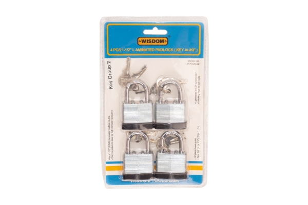 1 1/2" (40MM) 4 PCS PADLOCK, KEY ALIKE