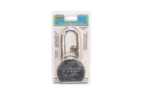 2 1/2" x 2" STEEL PADLOCK, LONG SHANK