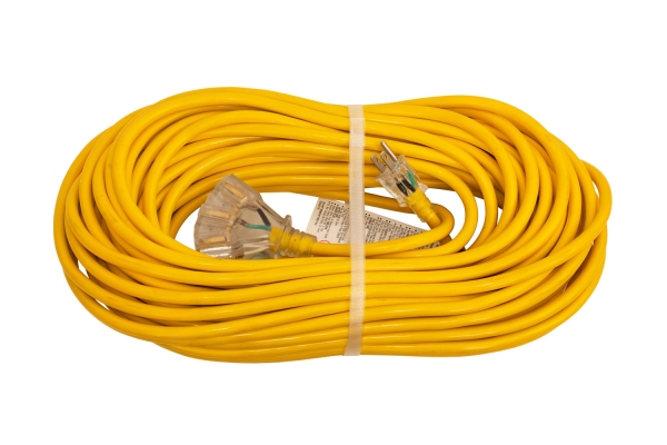 12G/3 x 100' TRI-TAP EXT CORD W/LIGHT