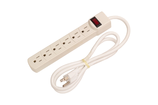 6 OUTLET STRIP, UL W/SURGE PROTECTION