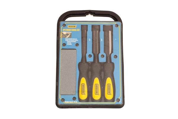 4-PC CHISEL SET, DOUBLE BLISTER