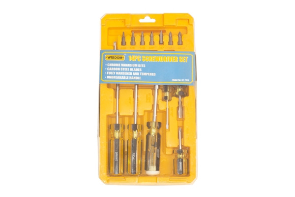 14-PC SCREWDRIVER AND BIT SET