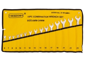 15-PC COMBO WRENCH, 6-24Mmm