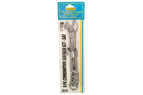 5-PC COMBO WRENCH, CARDED 1/4"-3/4"