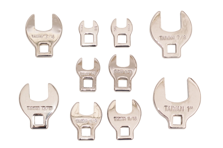 10-PC 3/8" CROW FOOT WRENCH, 3/8"-1"