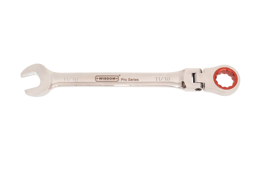 11/16" FLEXIBLE HEAD RATCHETING WRENCH