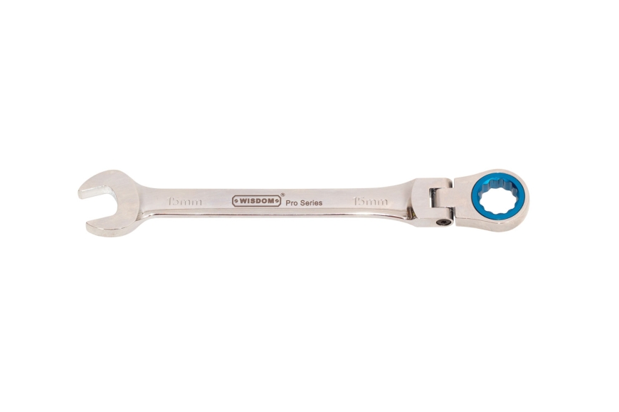 15MM FLEXIBLE HEAD RATCHETING WRENCH
