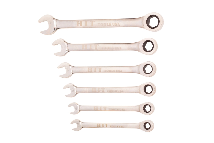 "HIT" 6-PC GEARLESS COMBO WRENCH 3/8"-3/4"