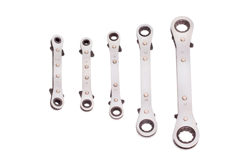 5PC RATCHET BOX WRENCH 5.5-19mm
