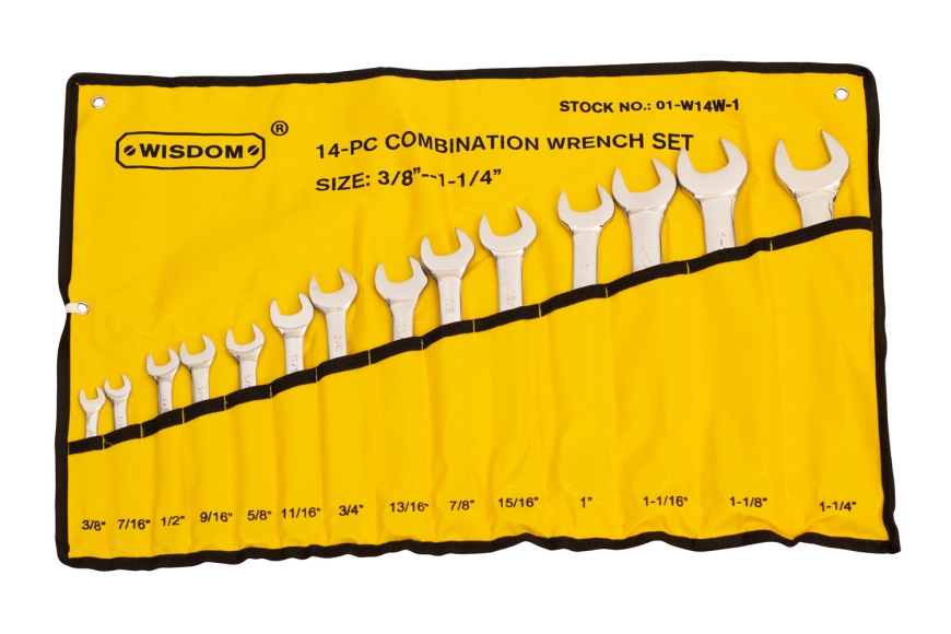 14-PC COMBO WRENCH, 3/8"-1 1/4"