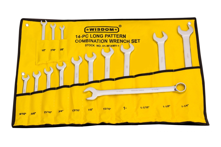 14-PC COMBO WRENCH, V-LONG TYPE, SAE