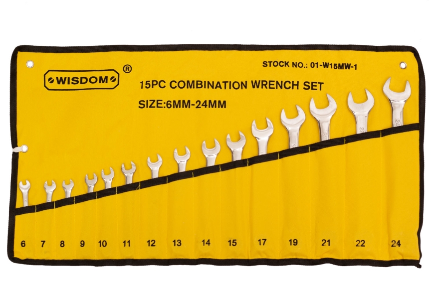 15-PC COMBO WRENCH, 6-24Mmm