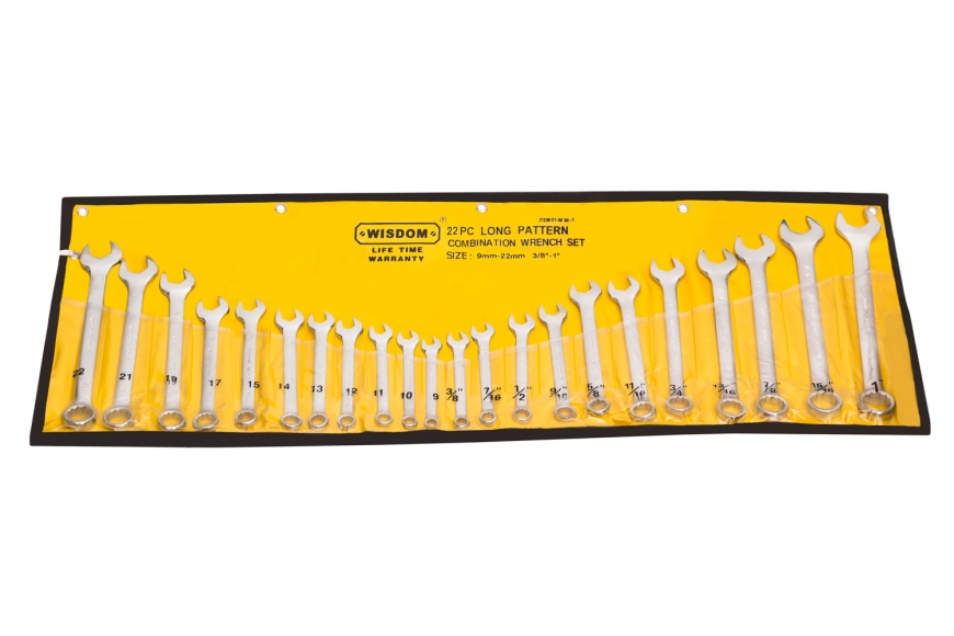 22-PC COMBO WRENCH, 3/8-1" & 9-22mm