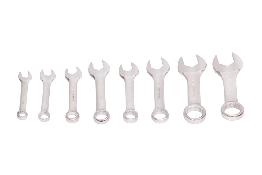 8-PC STUBBY WRENCH, 7/16" - 1"