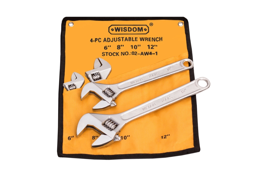 4-PC ADJ. WRENCH SET 6,8,10,12"