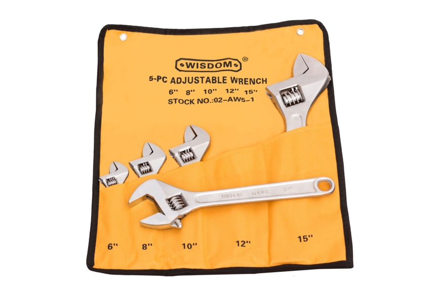 5-PC ADJ.WRENCH 6,8,10,12,15"