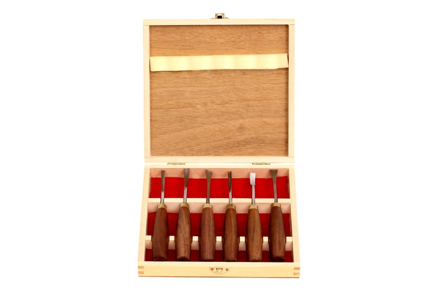 6-PC CARVING CHISEL SET, US WALNUT HANDLE