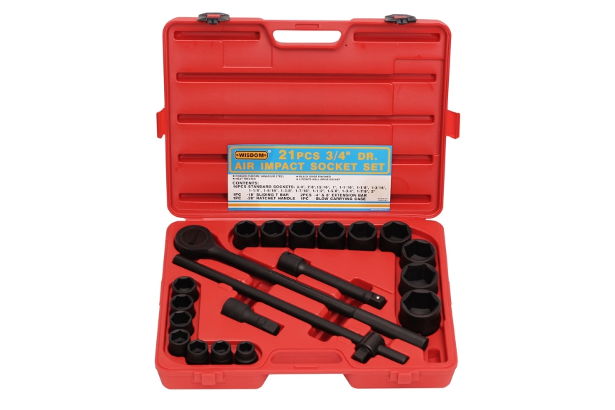 21-PC 3/4" DR. AIR IMPACT SOCKET SET