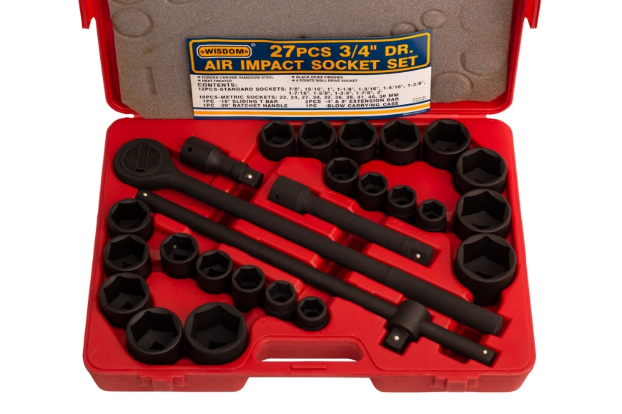 27-PC 3/4" DR. AIR IMPACT SOCKET SET