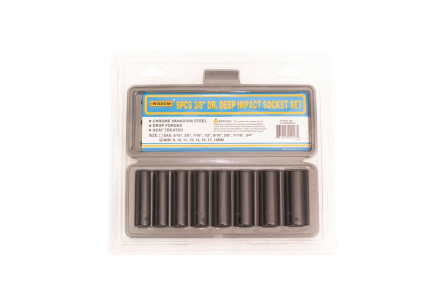 9-PC 3/8" DEEP IMP. SOCKET,METRIC