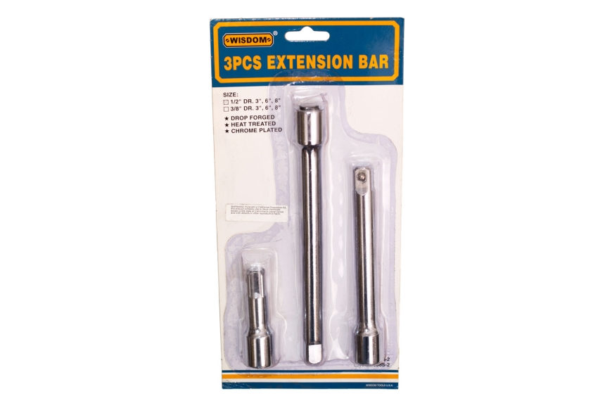 3PC 1/2"DR. EXTENSION BAR-3"-6"-8"