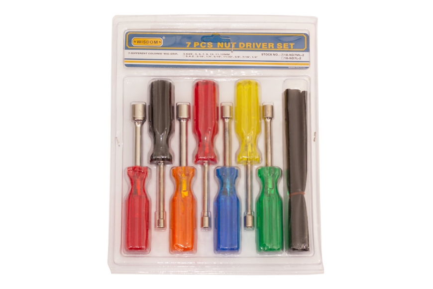 7-PC NUT DRIVER SET, LARGE, 5-12mm