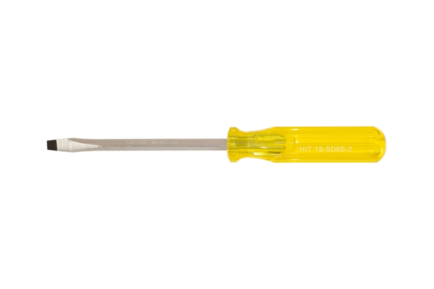 6" HIT HEAVY DUTY SCREW DRIVER, YELLOW HANDLE