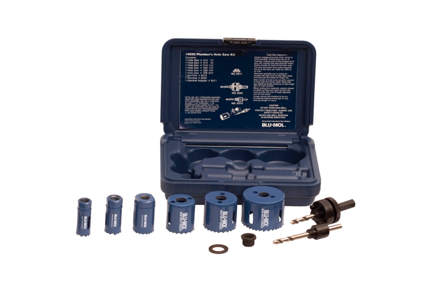 9-PC PLUMBERS HOLE SAW SET, BLU-MOL