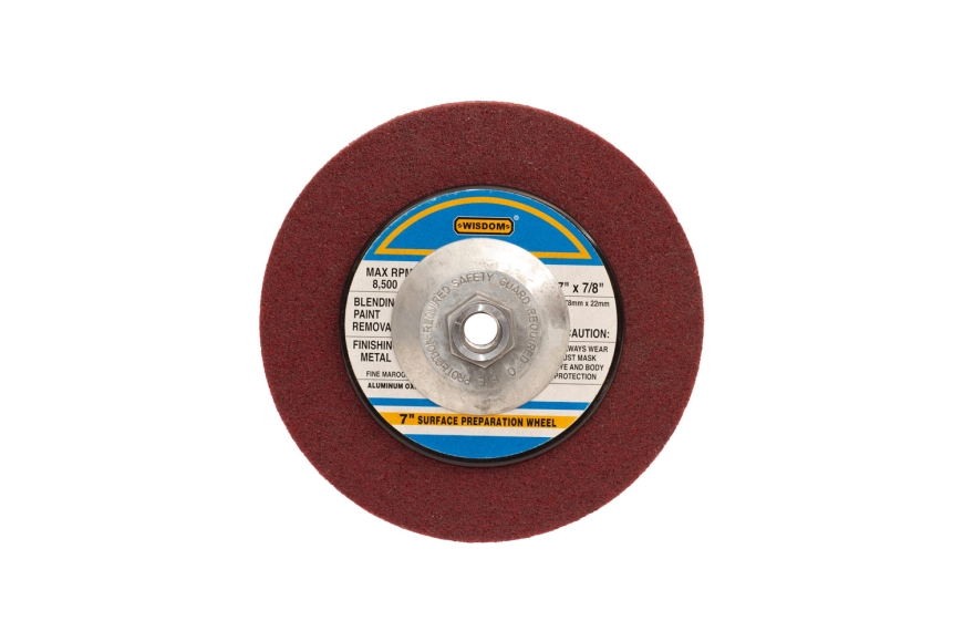 7" SURFACE PREP WHL, A/O, W / HUB, GRADE #240
