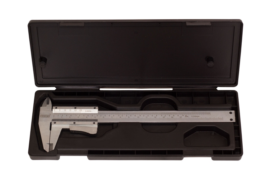 6" x 1/100" VERNIER CALIPER, SAE/MM