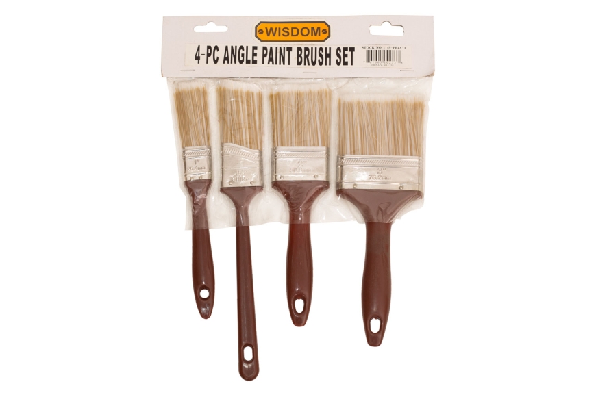 4-PC ANGLE PAINT BRUSH W/ POUCH