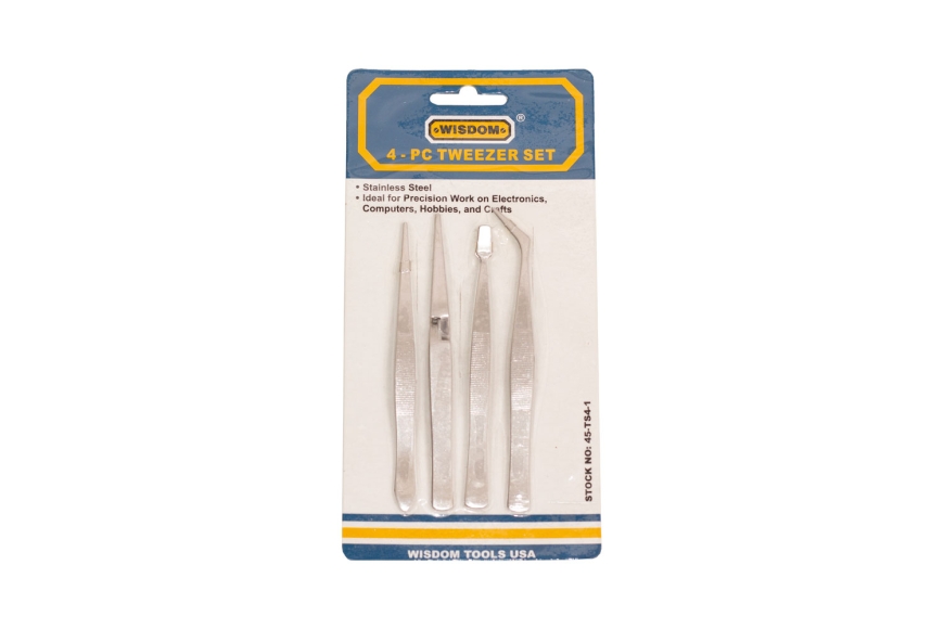 4-PC STAINLESS STEEL TWEEZER SET