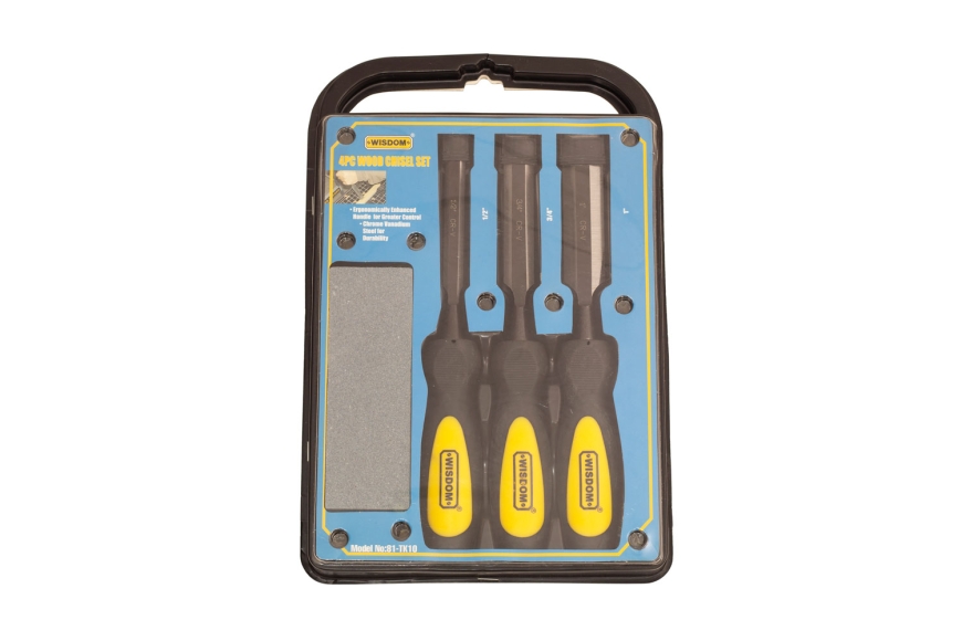 4-PC CHISEL SET, DOUBLE BLISTER